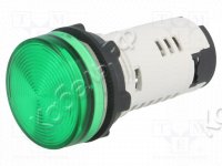 Сигнальная лампа зеленая 22 мм моноблочная встроенный светодиод 24В AC/DC пластик Schneider Electric XB7EV03BP