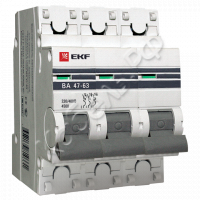 Автоматический выключатель 3P 0,5А (C) 4,5kA ВА 47-63 EKF mcb4763-3-0.5C-pro